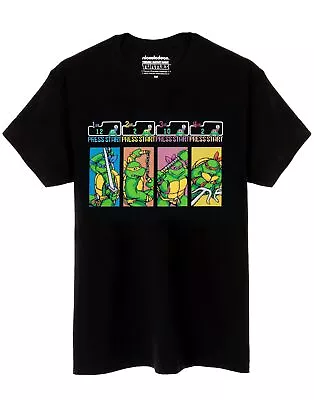 Buy Teenage Mutant Ninja Turtles Black Press Start Short Sleeved T-Shirt (Mens) • 16.95£