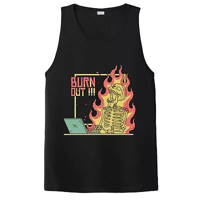 Buy Emotionally Burnt Out Skeleton On Fire Performance Tank • 22.40£
