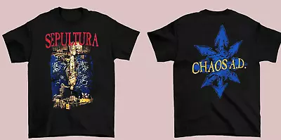 Buy Sepultura Two Side CHAOS A.D. Black Unisex ALl Size Shirt NG2351 • 32.81£