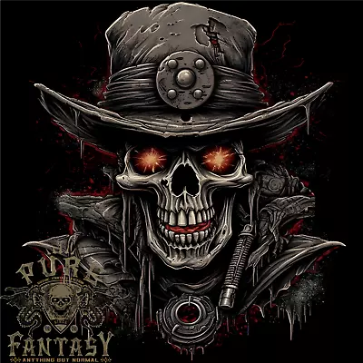Buy A Heavy Metal Skull Cowboy Demon Evil Mens Cotton T-Shirt Tee Top • 10.75£