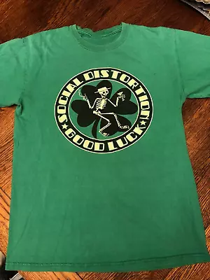 Buy Social Distortion Good Luck T-Shirt Short Sleeve Cotton Green Men S To 5XL CB126 • 16.80£
