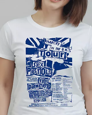 Buy The Sex Pistols Ladies Punk T-Shirt Tour Poster 1977 Clash Damned Sid Vicious • 12.95£