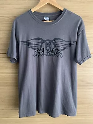 Buy Aerosmith Gildan Band  100% Cotton T Shirt Grey Taupe Medium M • 12.50£