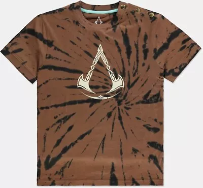 Buy Assassin's Creed Valhalla - Woman's Tie Dye Printed T-Shirt Brown • 33.99£