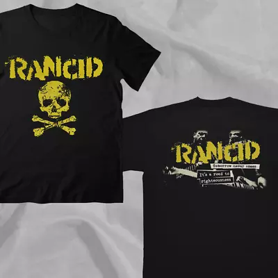 Buy Rancid 90s Punk Rock Band Retro Black Double Sided T-Shirt • 19.59£