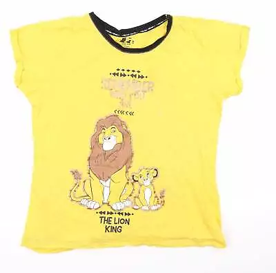 Buy Disney Mens Yellow Cotton T-Shirt Size S Round Neck - The Lion King • 12.25£