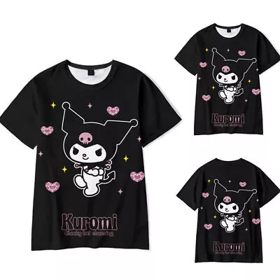 Buy Womens Anime Sanrio Kuromi T-Shirt Summer Short Sleeve Tops Blouse Tee Shirts UK • 11.79£