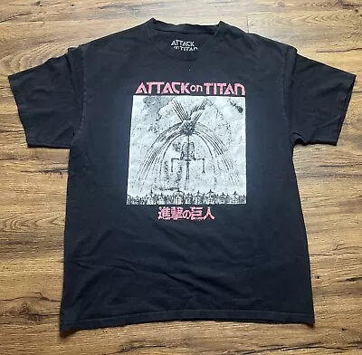 Buy Attack On Titan Anime Short Sleeve Shirt Black Large • 13.97£