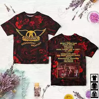 Buy Aerosmith Print Permanent Vacation T-shirt, S-5XL Size, Music Lovers, For Men • 22.36£