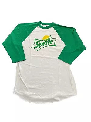 Buy Vintage Sprite Men’s Green Logo 1/4 Sleeve Coca Cola Crew Neck Size L Y2K • 17.70£
