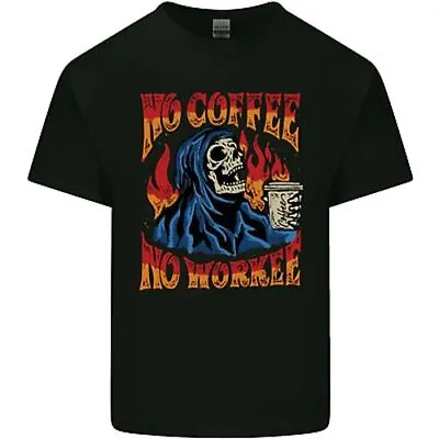 Buy No Coffee No Work Funny Skull Grim Reaper Kids T-Shirt Childrens • 8.49£