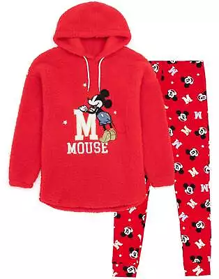 Buy Disney Red Mickey Mouse Long Sleeve Long Leg Pyjama Set (Womens) • 24.95£