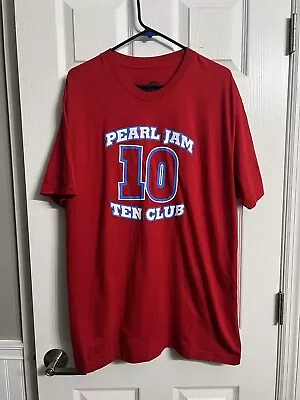 Buy Pearl Jam Vintage Mookie Ten Club T-Shirt - Size XL - RARE Red Rock Band Tee • 139.79£