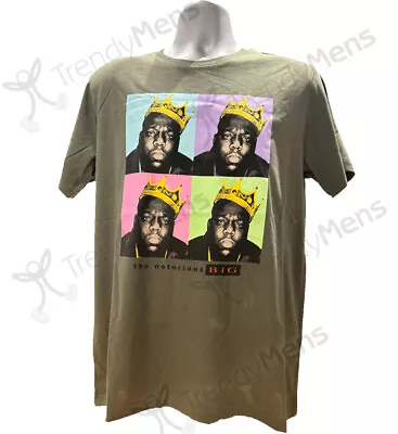 Buy The Notorious B.I.G. Crown Pop Art Print Official Merchandise T-Shirt Green • 21.99£