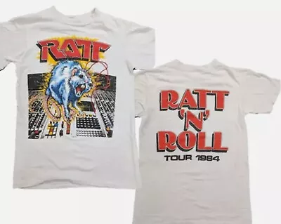 Buy Vintage Ratt T-shirt Retro Music Tour 1984 Graphic Tee White Gift Fans Men Women • 11.19£