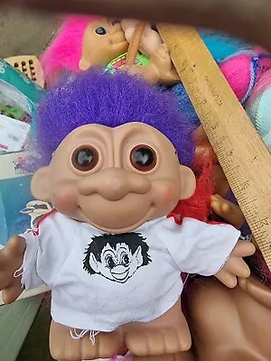 Buy Troll Money 1980s Purple Hair White T-shirt 4.5  • 4.75£