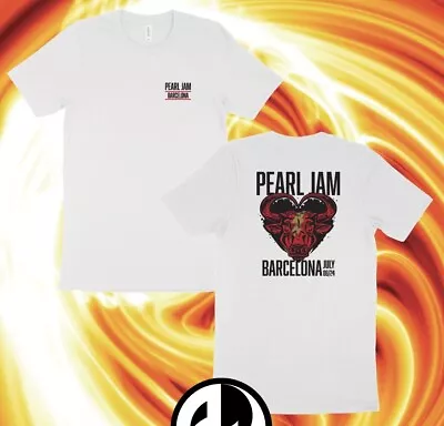 Buy Official Pearl Jam Barcelona T-shirt July 8th 2024 Concert Tour New Large White • 110£