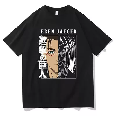 Buy AOT Eren Yeager Graphic T-shirts Anime Unisex Men Women Printed Cosplay Tee Gift • 17.24£