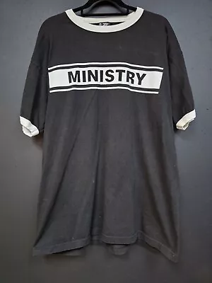 Buy Vintage 1990s Ministry Band T Shirt Ringer Dark Side Of The Spoon Size XL Giant • 126.03£