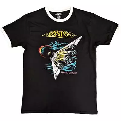 Buy Boston 'US Tour '87' Black & White Eco Ringer T-Shirt NEW OFFICIAL • 16.79£