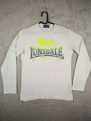 Buy Mens T-Shirt - Lonsdale - Long Sleeve - White - XL (Medium) • 11.99£