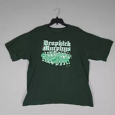 Buy Dropkick Murphys Shirt Men Extra Large Green Punk Rock Band Skeleton Graphic Tee • 10.36£