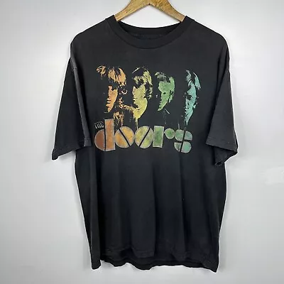 Buy Vintage The Doors T-Shirt, Faded Black, Band Music, Fits Size Mens XL • 49.95£
