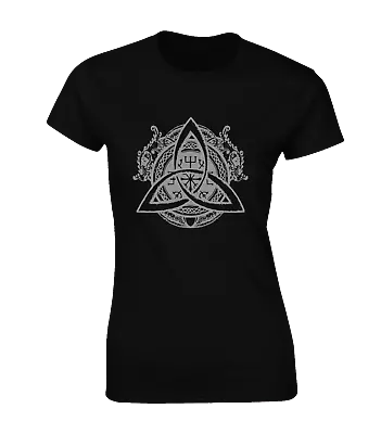 Buy Triquetra Ladies T Shirt Cool Viking Symbol Celtic Odin Thor Valhalla Hammer Top • 8.99£