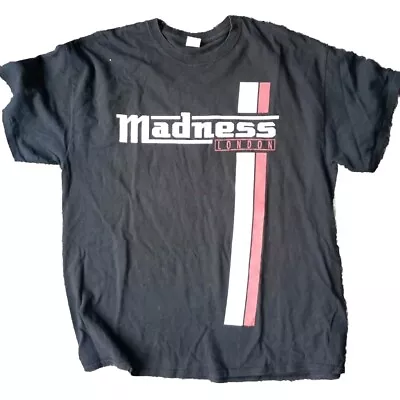 Buy Madness London T Shirt  Black Gildan Heavy Cotton Size XL Red & White Graphic   • 10£