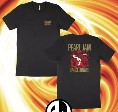Buy Official Pearl Jam Barcelona T-shirt July 6th 2024 Concert Tour New Large Black • 110£