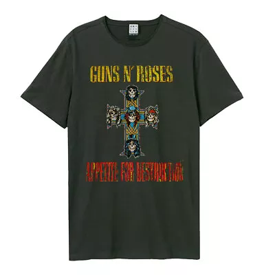 Buy Guns N Roses Appetite For Destruction Amplified Large Charcoal T-Shirt NEW • 23.99£