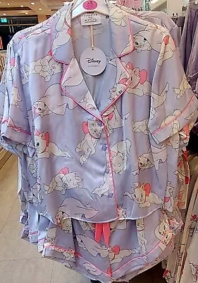 Buy Disney Aristocat Marie Satin Shirt And Shorts Pyjama Set UK Size  4-20 • 17.99£