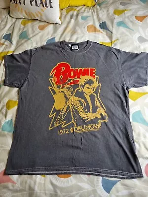 Buy David Bowie - 1972 World Tour Cotton T-Shirt Size L  • 15£
