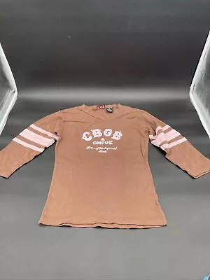 Buy CBGB & OMFUG Women's Small Brown Long Sleeve T-Shirt MRCB12 • 9.29£