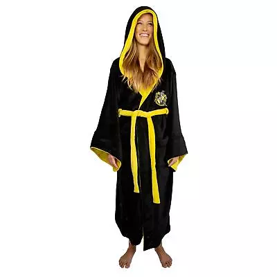 Buy Harry Potter Hufflepuff Hooded Bathrobe For Adults One Size Fits Most • 96.06£