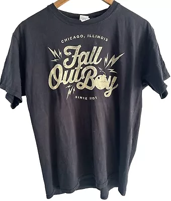 Buy Rare Fall Out Boy  Chicago, Illinois Since 2001  Black Band T-Shirt Size L Large • 14.49£