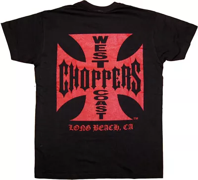 Buy WCC West Coast Choppers T-Shirt Iron Cross Red Logo Black • 27.14£