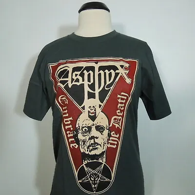 Buy ASPHYX Embrace The Death M MEDIUM T-Shirt GRAY Band Logo • 24.22£
