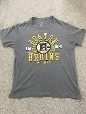 Buy Boston Bruins Grey Retro Looking T Shirt MENS SIZE L • 17.99£