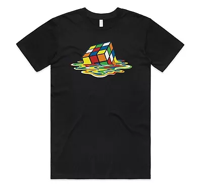 Buy Melting Rubik's Cube T-shirt Tee Funny Big Bang Theory Sheldon Geek Nerd Gift • 11.99£
