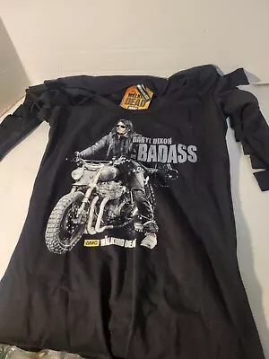 Buy The Walking Dead Shirt Medium AMC Slashed Long Sleeve Bad Ass T-shirt NEW • 13.54£