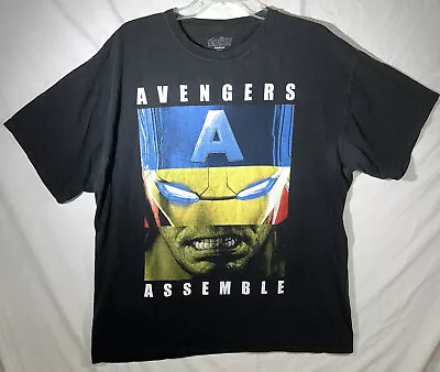 Buy Marvel Avengers Assemble XL Black T Shirt Age Of Ultron Iron Man Hulk America • 14.29£