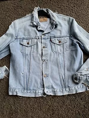 Buy Mens Levi Levi’s Customised Denim Jacket Large • 15.99£