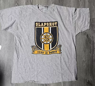 Buy SLAPSHOT Boston Hardcore XL T-shirt Boston Bruins Logo Tear It Down Choke  • 28£