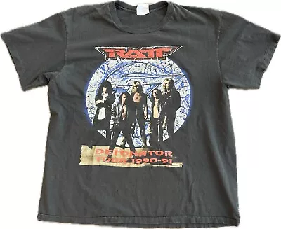 Buy Vintage Ratt  Xl Black Band Tee Concert 90s World Tour Into The 90s Detonator • 93.36£