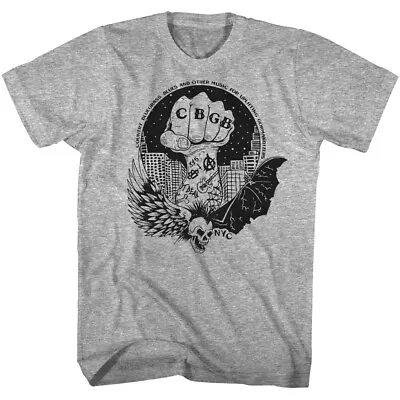 Buy CBGB OMFUG Tattoo Fist NYC Men's T Shirt Bat Wing Skull Underground Punk Rock • 30.34£