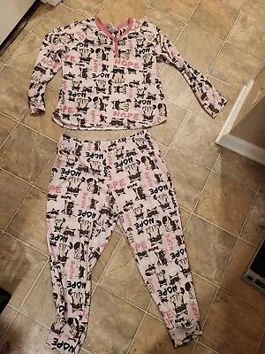 Buy Womens Size XL Size 16-18, Grumpy Cat Pink Pajamas, Long Sleeve Shirt And Pants • 13.99£