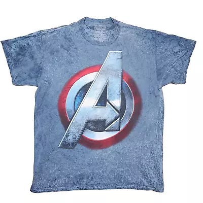 Buy Avengers Age Of Ultron Blue T-Shirt Men's Large Marvel Logo Short Sleeve • 17.73£