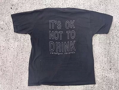 Buy Vintage 90s Straight Edge Catalyst Records Anti Drinking T-Shirt Hardcore Sz XL • 186.72£