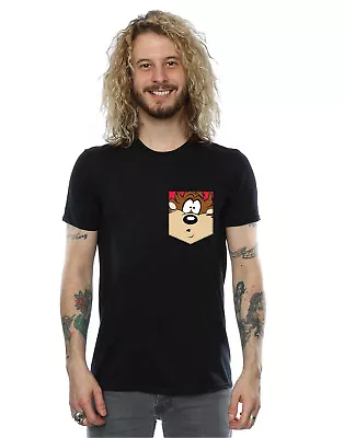 Buy Looney Tunes Men's Tasmanian Devil Face Faux Pocket T-Shirt • 13.99£